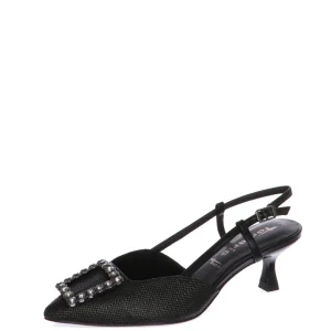 Slingback nero o beige con accessorio gioiello Tamaris