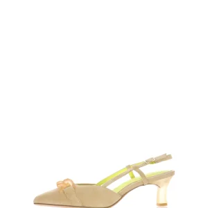 Slingback nude con catena tacco rocchetto Tamairs