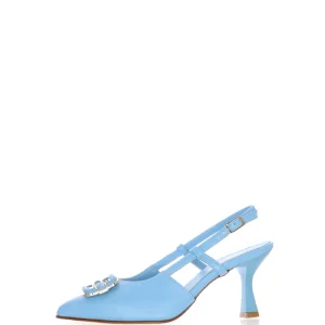Slingback pelle celeste Soffice Sogno
