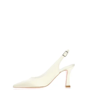 Slingback sposa bianco seta tacco 7cm I Am Bride