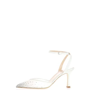 Slingback sposa in rete e cristalli Ninalilou