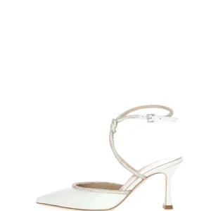 Slingback sposa in vera pelle con tubo di strass sul dorso Ninalilou