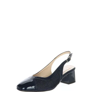 Slingback vernice e glitter nero o blu Cinzia Soft