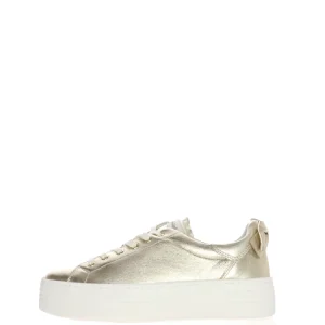 Sneaker Platino con Fiocco sul Retro