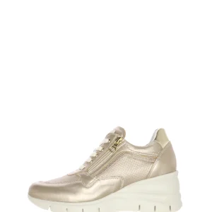 Sneakers donna in pelle zeppa alta Nero Giardini