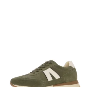 Sneakers in camoscio verde con lacci e cerniera Ara