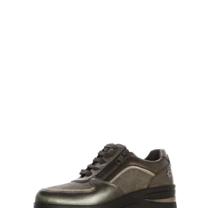 Sneakers in pelle e camoscio visone e nero con plantare estraibile Cinzia Soft