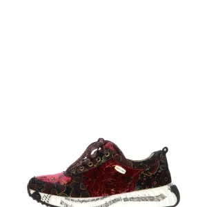 Sneakers in velluto blu e bordeaux con plantare estraibile Laura Vita