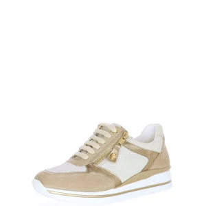 Sneaker traforata bianca e beige Cinzia Soft
