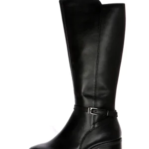 Stivale in pelle nera con tacco basso Cinzia Soft