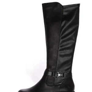 Stivale in pelle nero con gamabale elastico Remonte