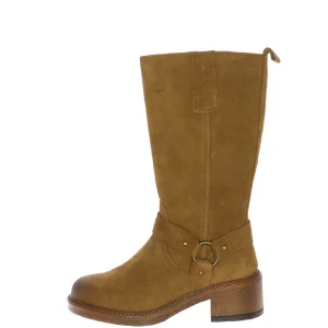 Stivale stile biker  in camoscio camel Tamaris