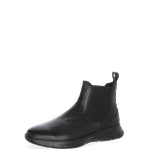 Stivaletto con elastici laterali in pelle nera Frau 09L4