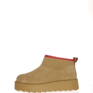 Stivaletto impellicciato camel e nero Tamaris