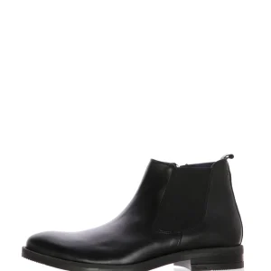 Stivaletto in pelle nero con plantare bestraibile Fluchos