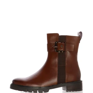 Stivaletto in pelle nero e cuoio con fibbia Ara Shoes