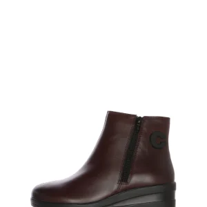 Stivaletto sportivo in pelle bordeaux Cinzia Soft