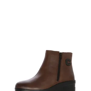 Stivaletto sportivo in pelle marrone e nero con cerniera Cinzia Soft