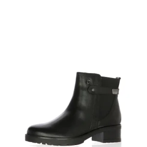 Stivaletto sportivo in pelle nera con tacco Cinzia Soft