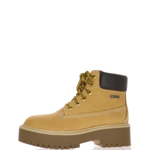 Stivaletto tendenza  giallo ocra con lacci  Cinzia Soft