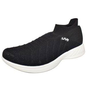 UYN – Scarpa calzino uomo – Nero con suola bianca
