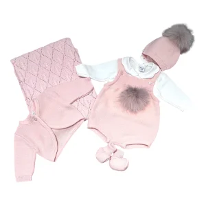 Pappa e Latte Pagliaccetto in m. Lana con Pompon in Pelliccia Con Maglia