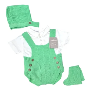 Nazareno Gabrielli Set In Filo Pagliaccetto-Camicia-Cuffietta-Scarpine