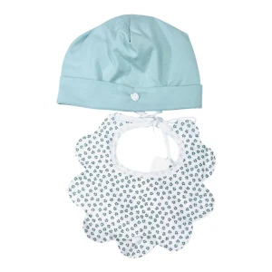 Klaiadì Cappellino e Bavetta In Jersey Neonata Da Corredino