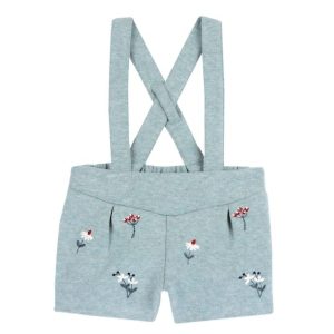 SALOPETTE VERDE CORTA CON RICAMI – CHICCO