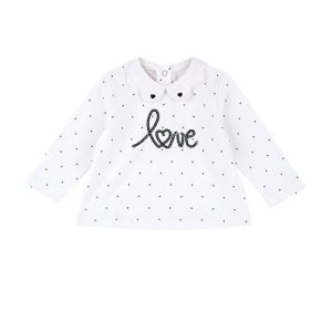 MAGLIETTA M/L BIANCA CON POIS BLU – CHICCO