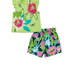 COMPLETO T-SHIRT VERDE E SHORT TROPADELIC – TUC TUC