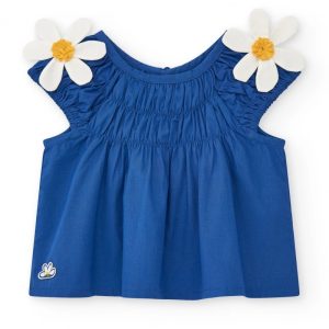 CAMICIA BLU CON MARGHERITA – TUC TUC