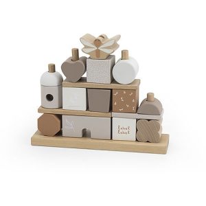 Casetta Blocchi Impilabili in Legno-LABEL