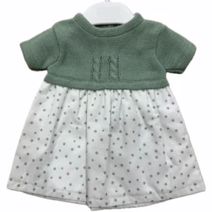 Abitino Coralo Neonata in  Filo e Cotone con Ricami e stelline