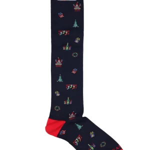 Calzini Uomo Lungo Fantasia Blu