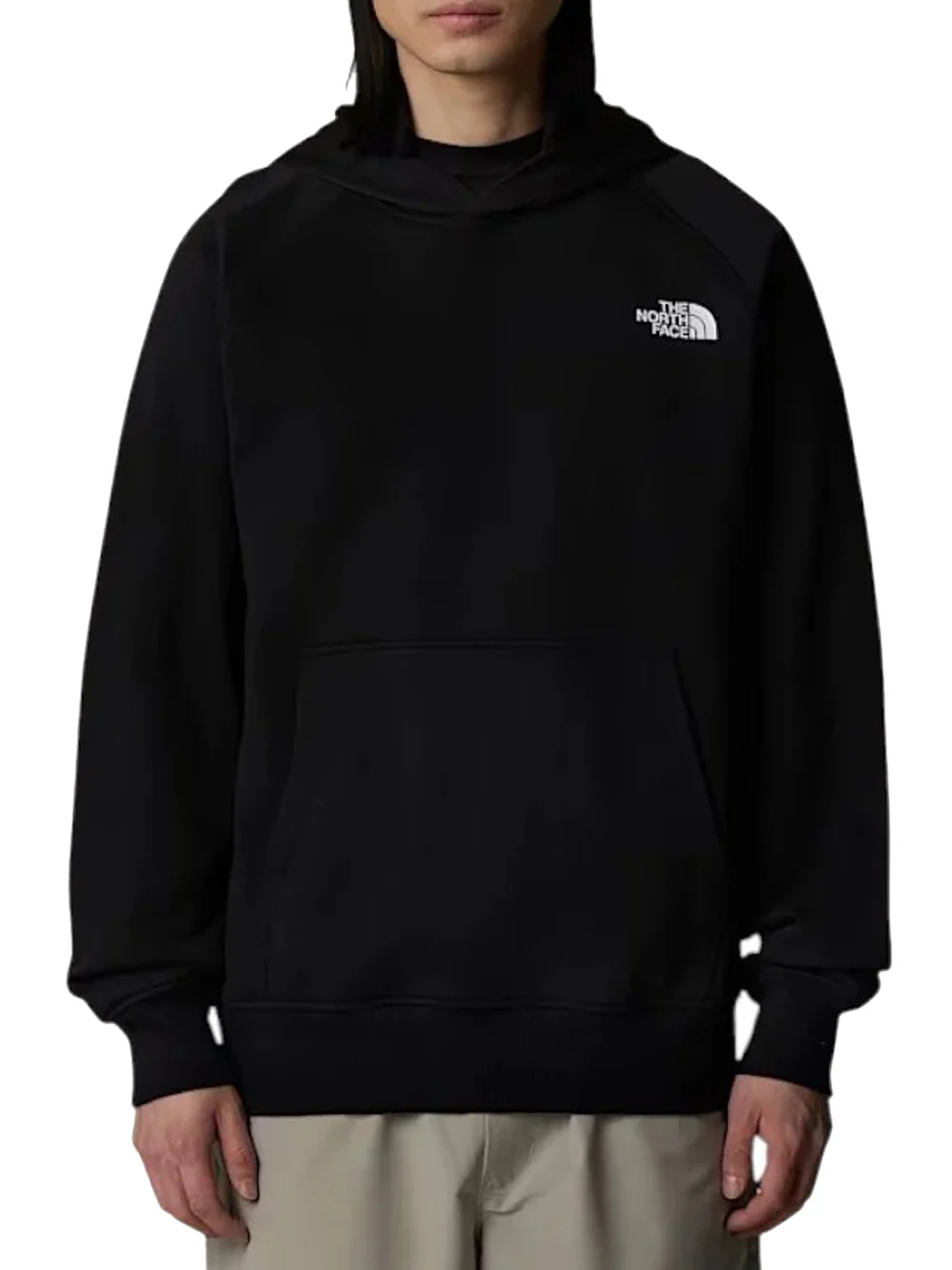 Felpa Cappuccio Uomo Raglan Nse Nero - immagine 2