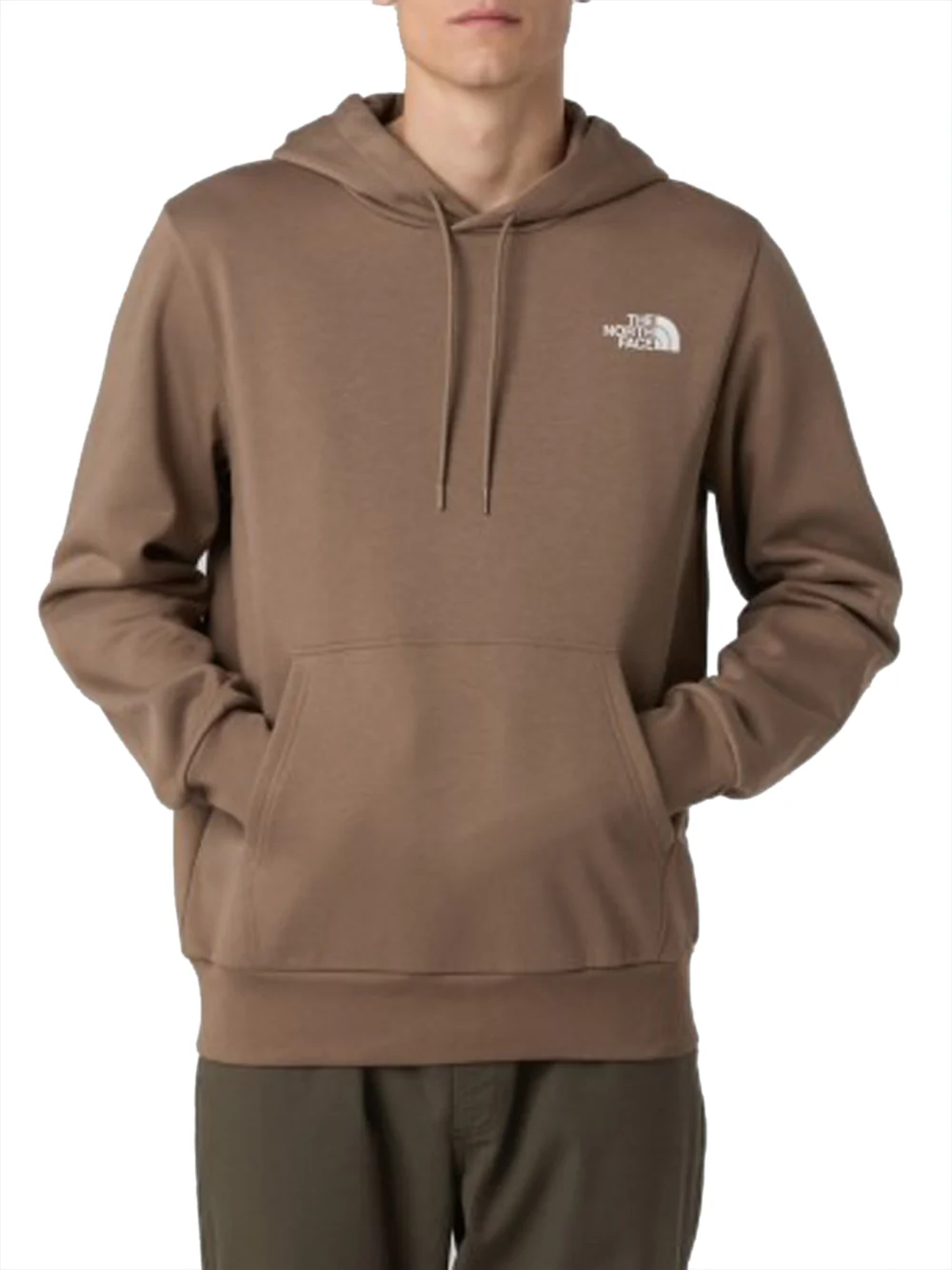 Felpa Cappuccio Uomo Simple Dome Hoodie Marrone - immagine 2