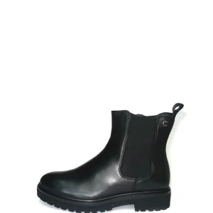 Stivaletto in pelle nero con elastico e cerniera Cinzia Soft