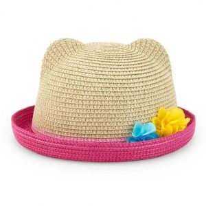 Cappello Rafia con Bordo Rosa e Orecchie – Tuc Tuc