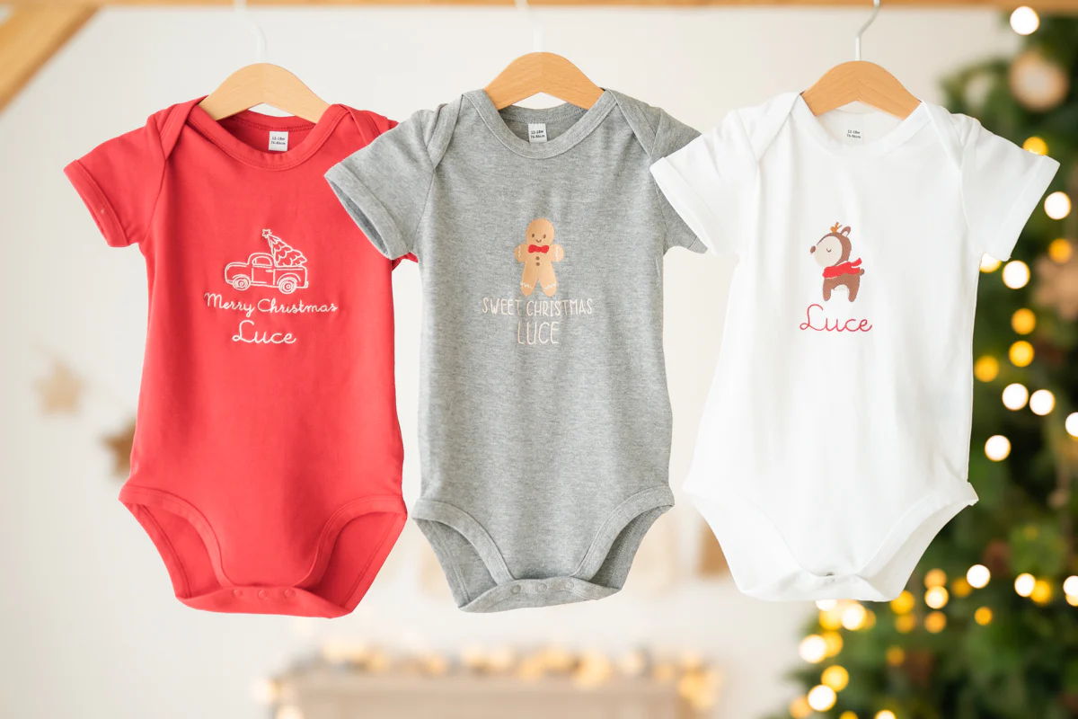 Body Ricamato Bambino Natale - immagine 2