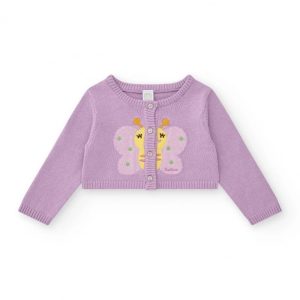 CARDIGAN LILLA CON FARFALLA – TUC TUC