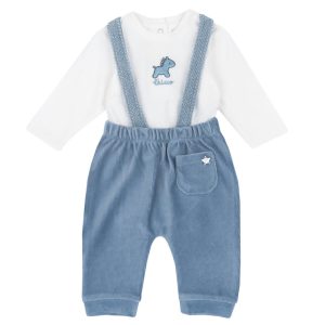 COMPLETO MAGLIA BODY E SALOPETTE CINIGLIA CELESTE – Chicco