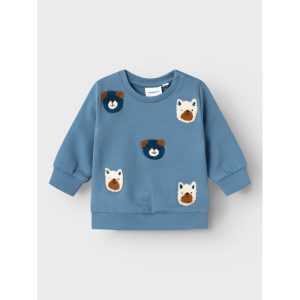 FELPA CELESTE CON ANIMALI – NAME IT