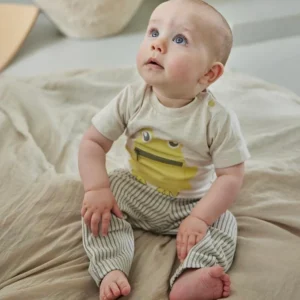 T-shirt Neonato Dirkje 100% cotone Patch Rana Cucita