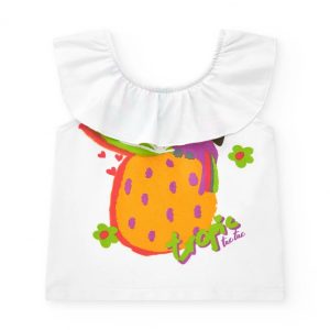 T-SHIRT BIANCA STAMPA PAPPAGALLO – TUC TUC