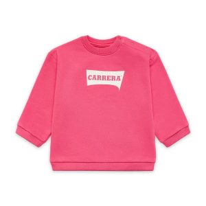 FELPA GARZATA HOT PINK CON LOGO BIANCO – CARRERA
