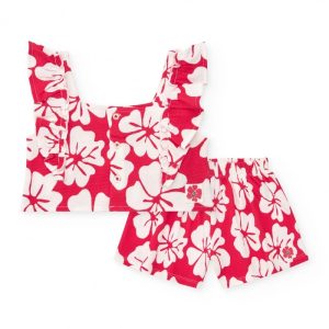 COMPLETO 2 PZ TOP E SHORTS ROSSO/B.CO – TUC TUC