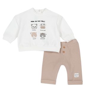 COMPLETO MAGLIA M/L CON ANIMALI E PANTALONE BEIGE – Chicco