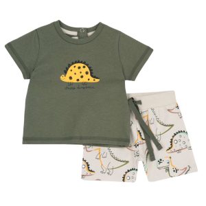 SET T-SHIRT DINOSAURO E BERMUDA VERDE – CHICCO