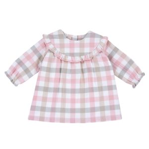 VESTITO FLANELLA A QUADRI CON ROSA – Chicco